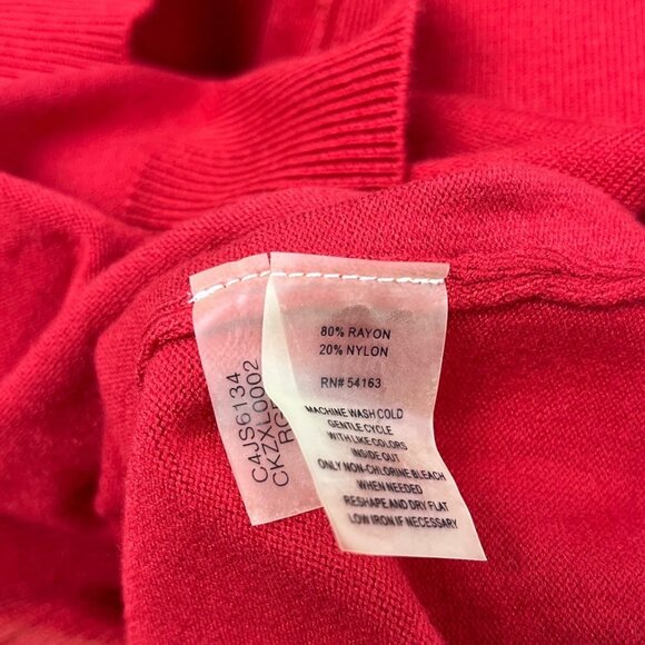 Calvin Klein Womens Red Button-Front Cardigan Sweater Size L - Picture 5 of 6